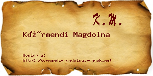 Körmendi Magdolna névjegykártya