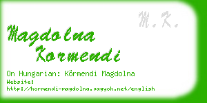 magdolna kormendi business card
